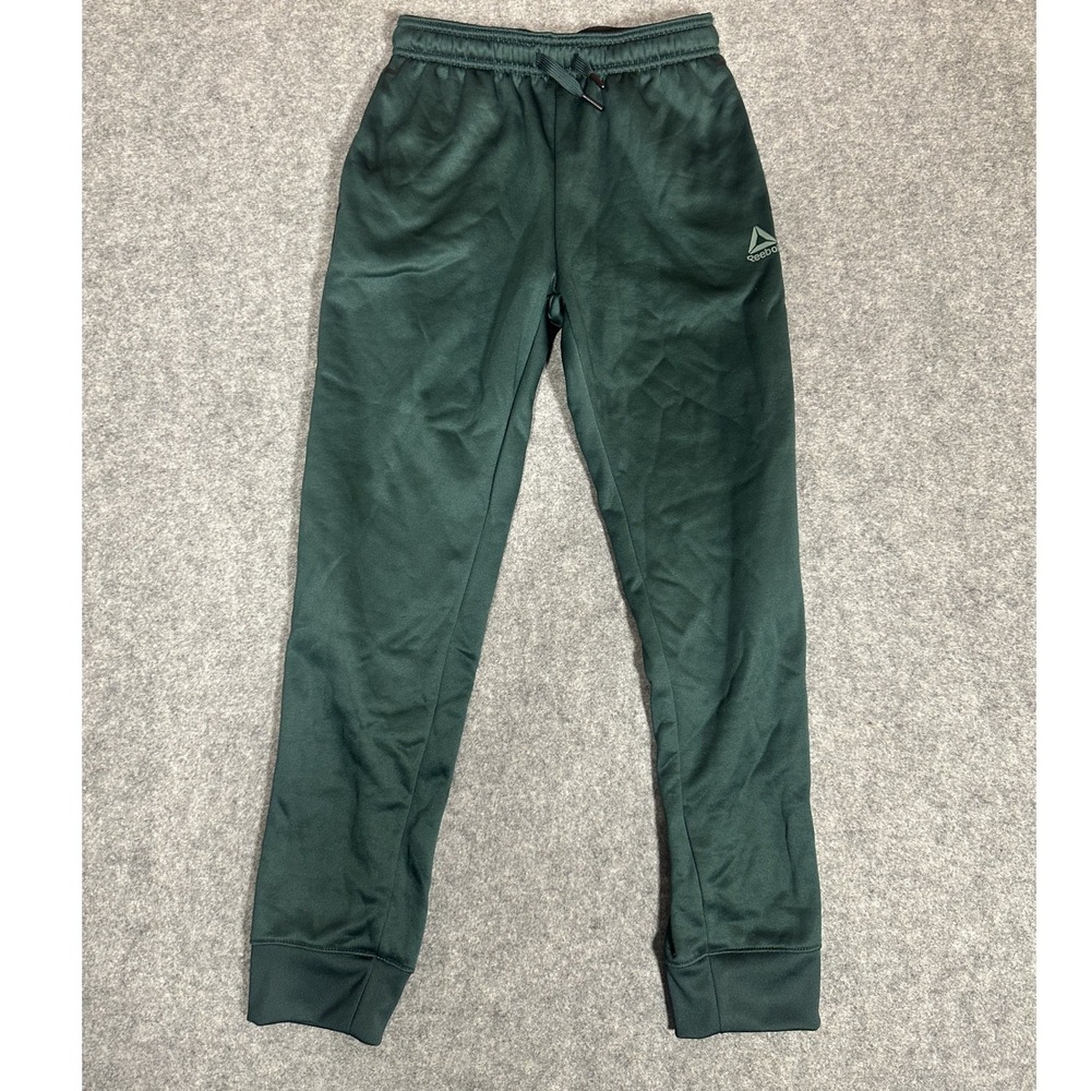 Reebok‎ Performance Joggers Youth Large 10/12 Green Polyester Sweatpants